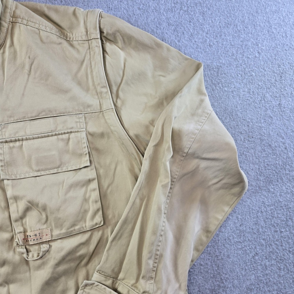 Vintage Lauren Ralph Lauren Jacket Womens M Beige Cotton Twill Military Zip - Picture 4 of 16
